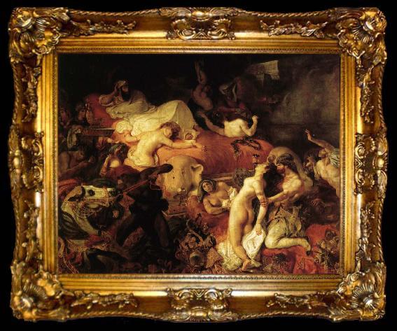 framed  Eugene Delacroix The Death of Sardanapalus, ta009-2